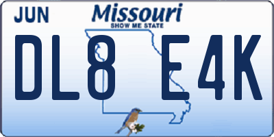 MO license plate DL8E4K