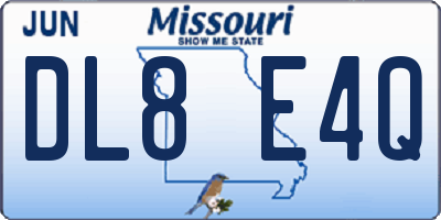 MO license plate DL8E4Q