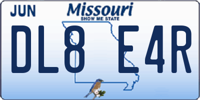 MO license plate DL8E4R
