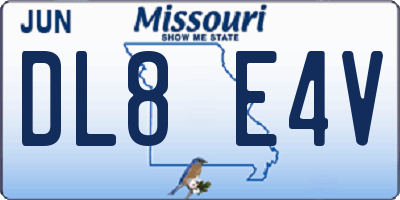 MO license plate DL8E4V