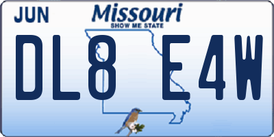MO license plate DL8E4W