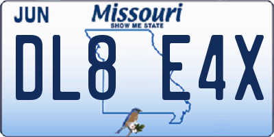 MO license plate DL8E4X