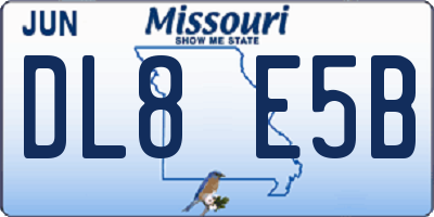 MO license plate DL8E5B