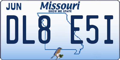 MO license plate DL8E5I
