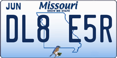 MO license plate DL8E5R