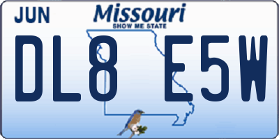 MO license plate DL8E5W