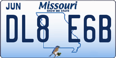 MO license plate DL8E6B