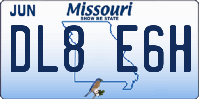 MO license plate DL8E6H