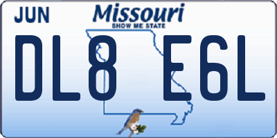 MO license plate DL8E6L