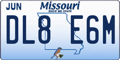 MO license plate DL8E6M