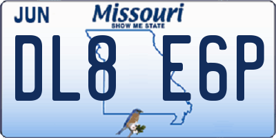 MO license plate DL8E6P