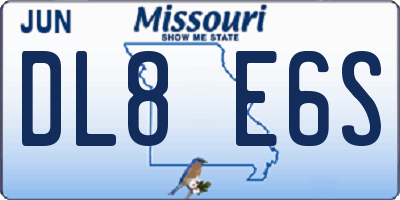 MO license plate DL8E6S