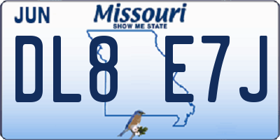 MO license plate DL8E7J