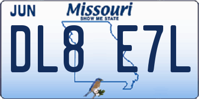 MO license plate DL8E7L