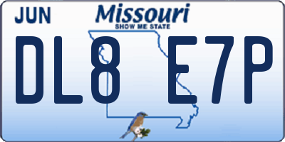 MO license plate DL8E7P
