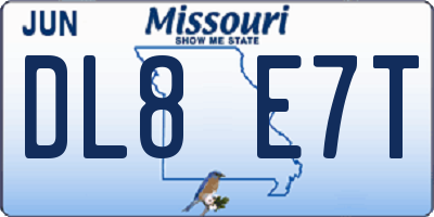 MO license plate DL8E7T