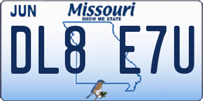 MO license plate DL8E7U