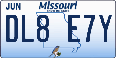MO license plate DL8E7Y