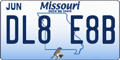 MO license plate DL8E8B