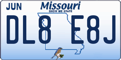 MO license plate DL8E8J