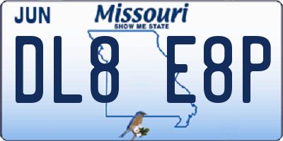 MO license plate DL8E8P