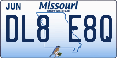 MO license plate DL8E8Q