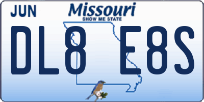 MO license plate DL8E8S