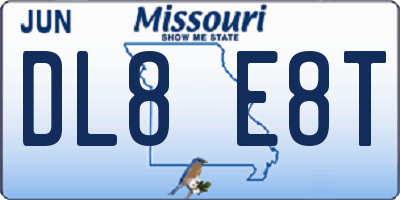 MO license plate DL8E8T