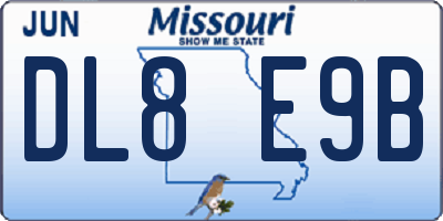 MO license plate DL8E9B