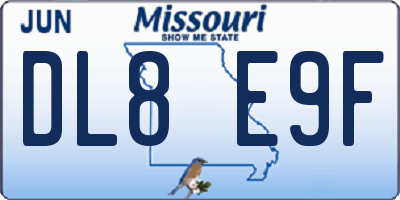 MO license plate DL8E9F
