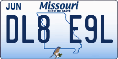 MO license plate DL8E9L