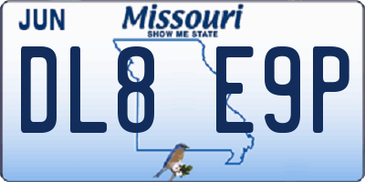 MO license plate DL8E9P