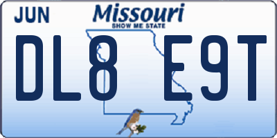 MO license plate DL8E9T