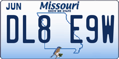MO license plate DL8E9W