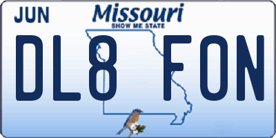 MO license plate DL8F0N