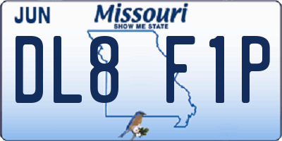 MO license plate DL8F1P