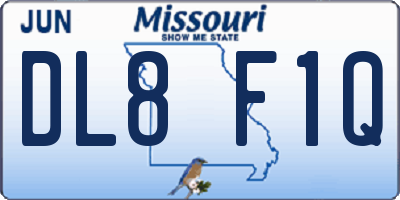 MO license plate DL8F1Q