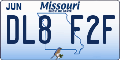 MO license plate DL8F2F