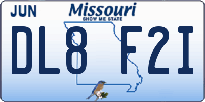 MO license plate DL8F2I