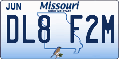 MO license plate DL8F2M