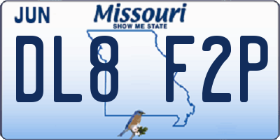 MO license plate DL8F2P