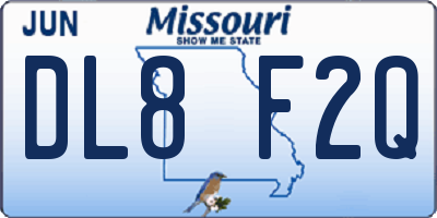 MO license plate DL8F2Q