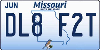 MO license plate DL8F2T