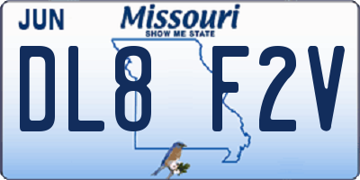 MO license plate DL8F2V
