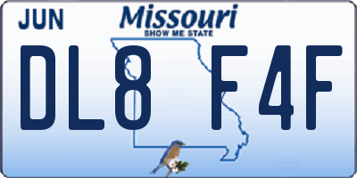 MO license plate DL8F4F