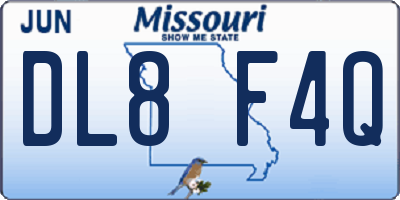 MO license plate DL8F4Q