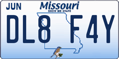 MO license plate DL8F4Y