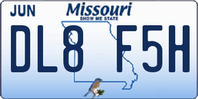 MO license plate DL8F5H