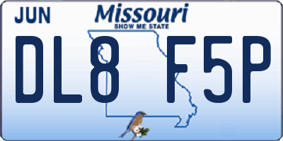MO license plate DL8F5P