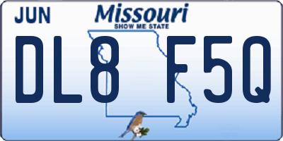 MO license plate DL8F5Q